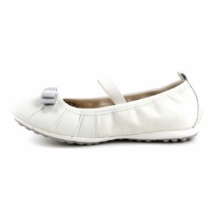 Μπαλαρίνες δερμάτινες, Geox, J Piuma A, White, Famous Kids