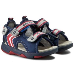 Παιδικά πέδιλα, Geox, B Sand Multy B, Navy Red, Famous Kids 1