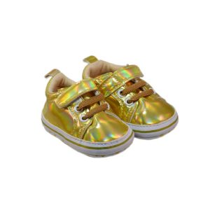 Βρεφικά Sneakers Αγκαλιάς, Childrenland, D2043, Gold, Famous Kids