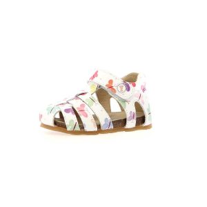 Κλειστά πέδιλα, Falcotto, Alby Calf Pr New Butterfly, White Multi, Famous Kids 1