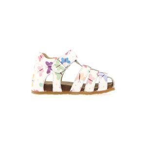 Κλειστά πέδιλα, Falcotto, Alby Calf Pr New Butterfly, White Multi, Famous Kids
