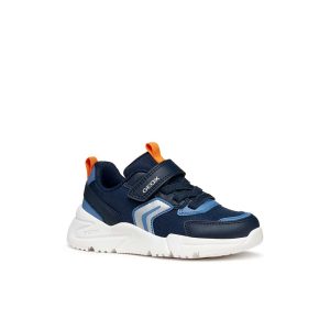 Παιδικά sneakers, Geox, J Loftus, Navy Orange, Famous Kids 1