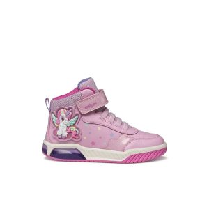 Παιδικά sneakers με φωτάκια, Geox, J Inek Girl A, Pink Multicolor, Famous Kids