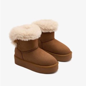 Παιδικά μποτάκια με γούνα, B&W, BJSH543002, Tan, Famous Kids 1