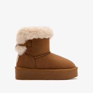 Παιδικά μποτάκια με γούνα, B&W, BJSH543002, Tan, Famous Kids