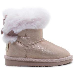 Παιδικά μποτάκια με γούνα, Conguitos, OSSH140123, Bow Pink, Famous Kids