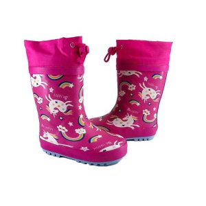 Παιδικές γαλότσες με σχέδιο, Childrenland, YL8100, Fucshia, Famous Kids